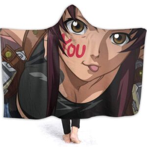 Anime Black Lagoon Flannel Warm Throw Hooded Blanket