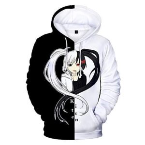 Anime Danganronpa Hoodies - Unisex Monokuma Black&White 3D Pullover Hoodie