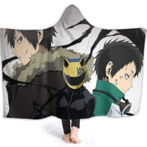 Anime Durarara!! Fleece Flannel Hooded Travel Blankets