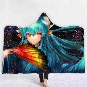 Anime Fate Stay Night 3D Printing Fleece Hooded Blanket