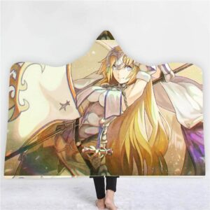 Anime Fate Stay Night 3D Printing Fleece Hooded Blanket