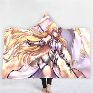 Anime Fate Stay Night 3D Printing Fleece Hooded Blanket