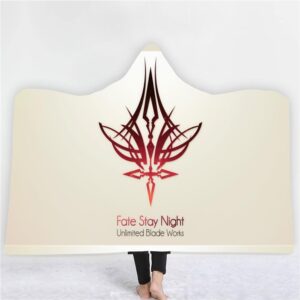 Anime Fate Stay Night 3D Printing Fleece Hooded Blanket