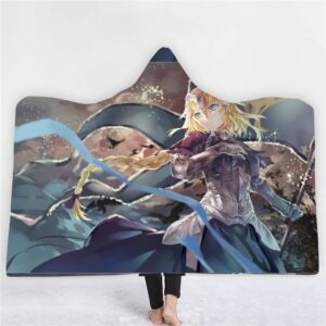Anime Fate Stay Night 3D Printing Fleece Hooded Blanket