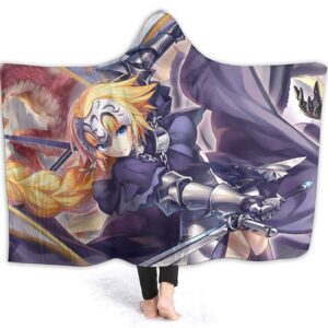 Anime Fate Stay Night Fleece Flannel Hooded Blanket