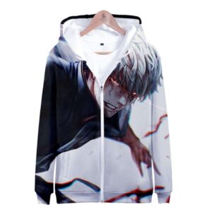 Anime Gintama 3D Sakata Gintoki Zipper Hoodie Sweatshirt