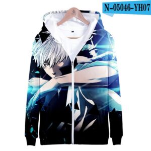 Anime Gintama 3D Sakata Gintoki Zipper Hoodie Sweatshirt