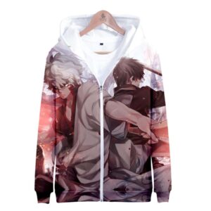 Anime Gintama 3D Sakata Gintoki Zipper Hoodie Sweatshirt