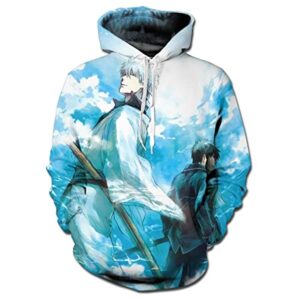 Anime Gintama Hoodies - 3D Long Sleeve Hooded Pullover Sweatshirt with Pockets