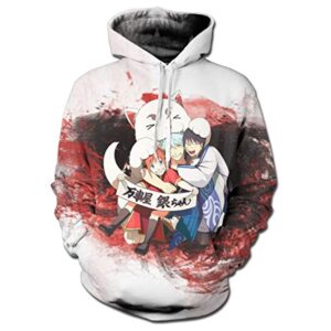 Anime Gintama Hoodies - 3D Long Sleeve Hooded Pullover Sweatshirt with Pockets