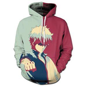 Anime Gintama Hoodies - 3D Long Sleeve Hooded Pullover Sweatshirt with Pockets