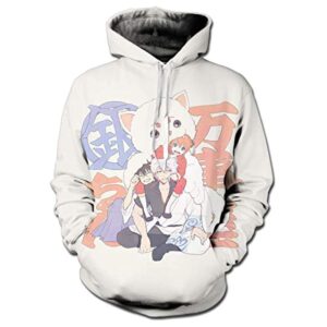 Anime Gintama Hoodies - 3D Long Sleeve Hooded Pullover Sweatshirt with Pockets