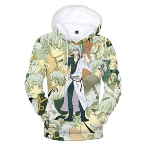 Anime Gintama Hoodies - Sakata Gintoki 3D Print Pullover Hoodie with Front Pocket