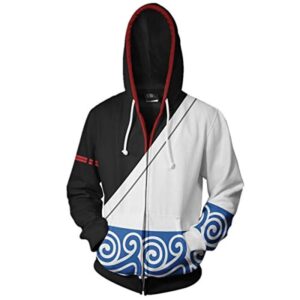 Anime Gintama Jacket - 3D Print Zip Up Hoodie with Front Pocket