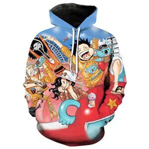 Anime One Piece 3D Printed Hoodie - Unisex Luffy Pullover Sweatshirt