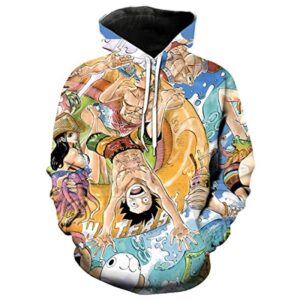 Anime One Piece 3D Printed Pullover Sweatshirt - Unisex Luffy Hoodie