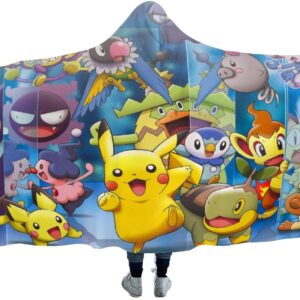 Anime Pokemon Cute Flannel Hooded Blanket