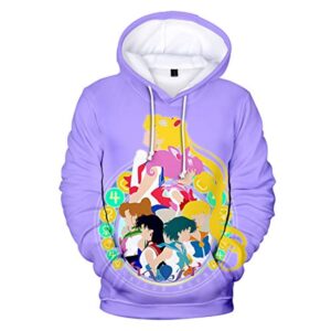 Anime Sailor Moon Hoodie - Sailor Family 3D Print Pullover Hoodie