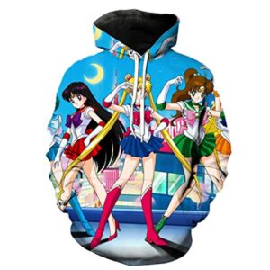Anime Sailor Moon Hoodie - Sailor Family 3D Print Pullover Hoodie