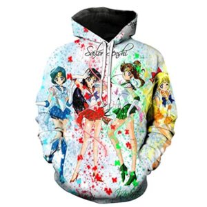Anime Sailor Moon Hoodie - Sailor Family 3D Print Pullover Hoodie