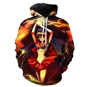 Anime Sailor Moon Hoodie - Sailor Mars 3D Print Pullover Hoodie