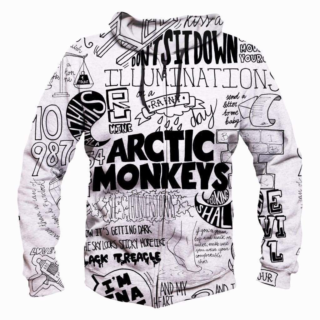 Arctic Monkeys Hoodies - Pullover White Hoodie - Image 2