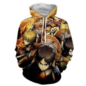 Attack on Titan 3D Printed Hoodies - Casual Pullover