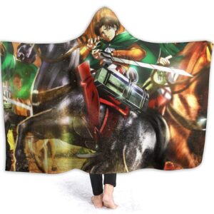 Attack On Titan Fleece Flannel Warm Throw Winter Hooded Blanket