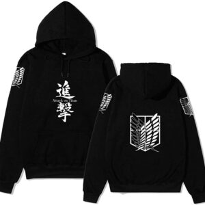 Attack on Titan Hoodie Unisex Wings of Freedom Print Cotton Cozy Anime Cosplay Pullovers Tops Hooded Sweatshirts