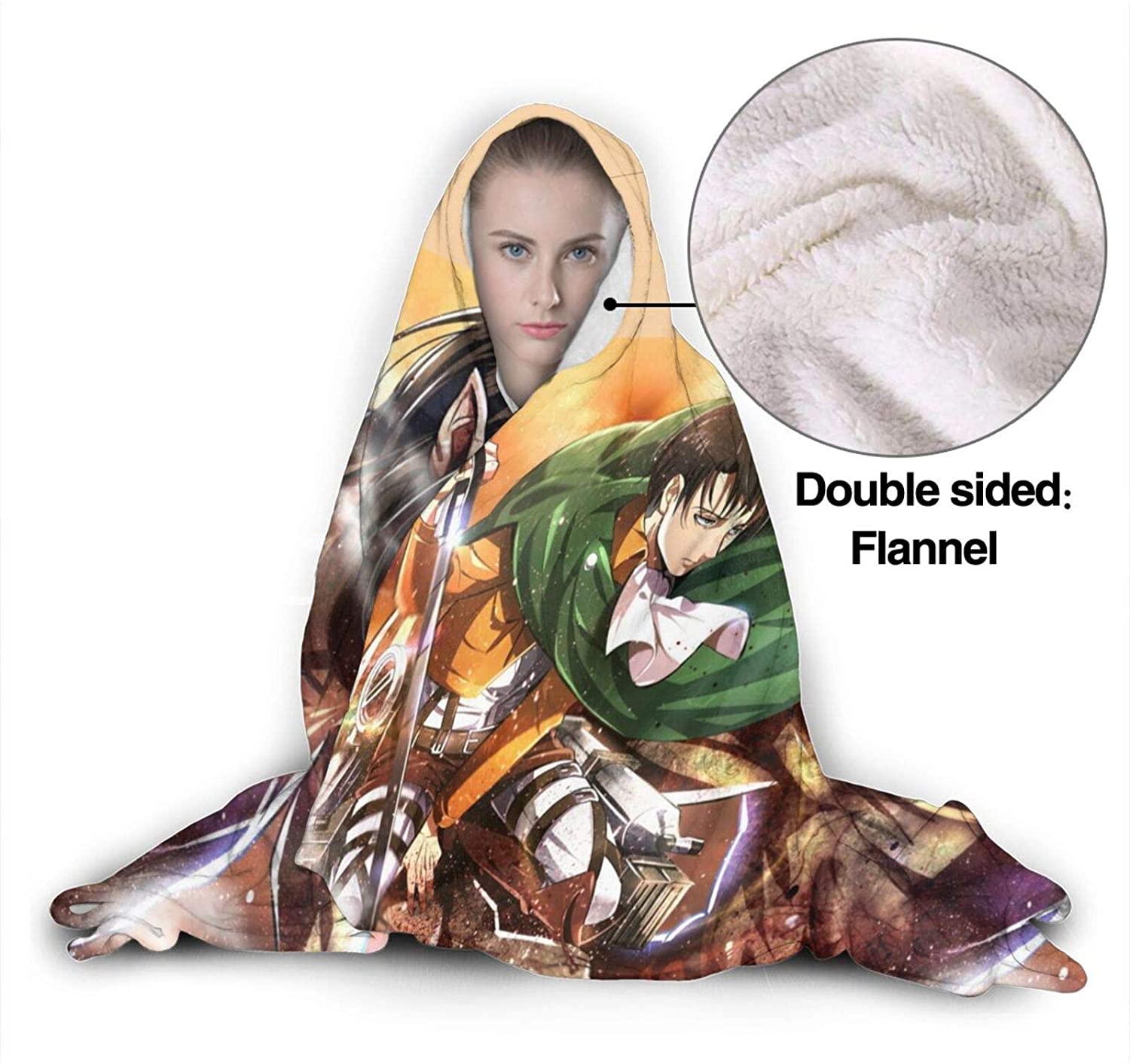 Attack On Titan Printed Throw Wearable Hooded Blanket - Image 5
