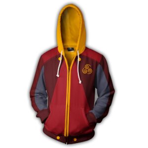 Avatar: The Last Airbender Air Nation Hoodies - Zip Up Burgundy Hoodie