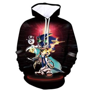 Cartoon Games Sonic Hoodie - 3D Print Unisex Sonic the Hedgehog Pullover Hoodie for Teens