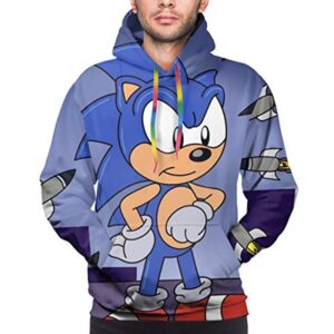 Cartoon Games Sonic Hoodie - Cute Sonic 3D Print Pullover Hooded Sweatshirt Purple