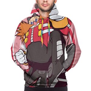 Cartoon Games Sonic Hoodie - Dr. Eggman 3D Print Pullover Hooded Sweatshirt