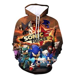 Cartoon Games Sonic Hoodie - Sonic Forces 3D Print Unisex Pullover Hoodie for Teens