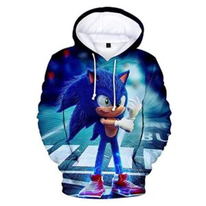 Cartoon Games Sonic Hoodie - Sonic the Hedgehog 3D Print Pullover Hooded Sweatshirt