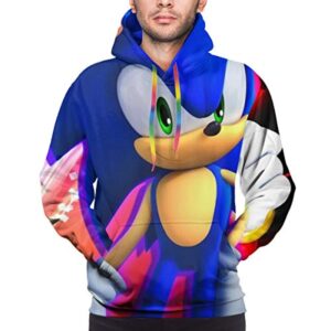 Cartoon Games Sonic Hoodie - Sonic the Hedgehog 3D Print Pullover Hooded Sweatshirt