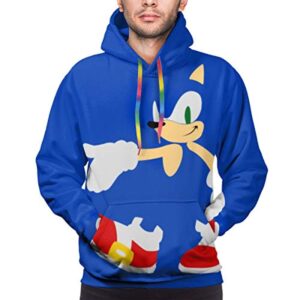 Cartoon Games Sonic Hoodie - Sonic the Hedgehog Blue 3D Print Pullover Hooded Sweatshirt