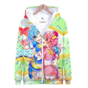 Cartoon Idol Time Pripara 3D Zipper Hoodie - Hooded Zip-Up Pullovers Sweatshirt