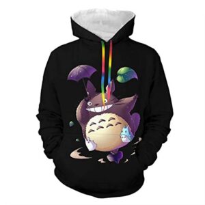 Cartoon Totoro Hoodie - Unisex 3D Print Hooded Pullover Sweatershirt