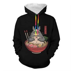Cartoon Totoro Hoodie - Unisex 3D Print Hooded Pullover Sweatershirt