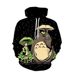 Cartoon Totoro Hoodie - Unisex 3D Print Hooded Pullover Sweatershirt