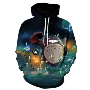 Cartoon Totoro Hoodie - Unisex 3D Print Hooded Pullover Sweatershirt