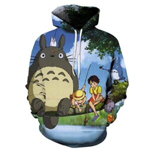 Cartoon Totoro Hoodie - Unisex 3D Print Hooded Pullover Sweatershirt