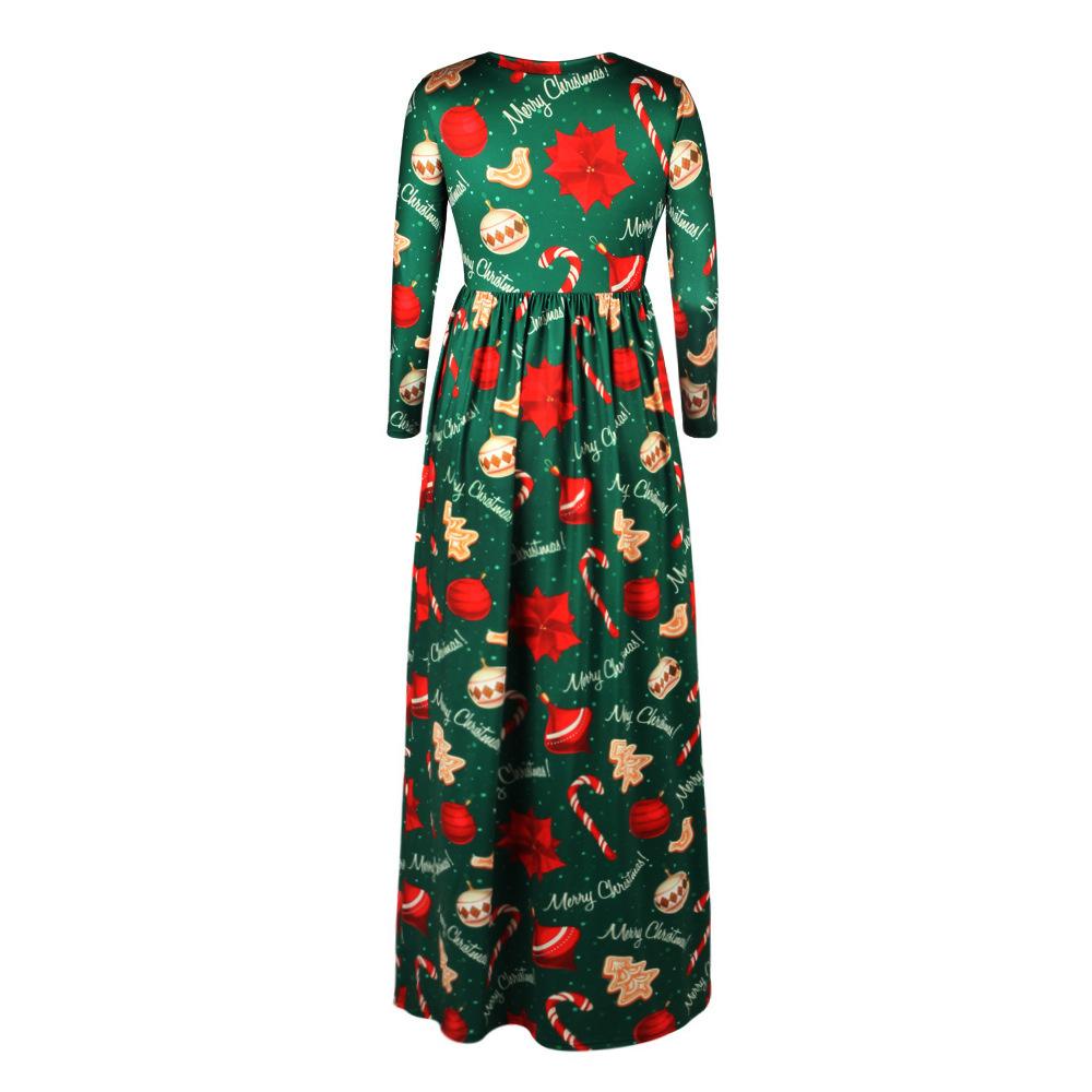 Christmas Dresses - Long Sleeves Merry Xmas Printed Dress - Image 3