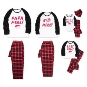 Christmas Family Pajama - Sweatshirt Letter Printing  White Pajama