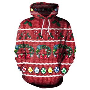 Christmas Hoodies - Christmas Colored Eggs Red 3D Hoodie