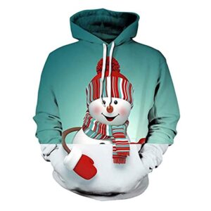 Christmas Hoodies - Funny Blue Snowman 3D Print Pullover Hoodie