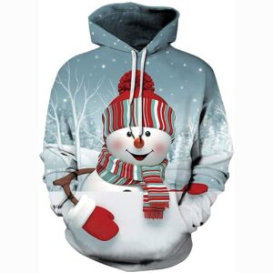 Christmas Hoodies - Funny Grey Snowman 3D Print Pullover Hoodie