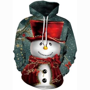Christmas Hoodies - Funny Red Hat Snowman Pullover Hoodies